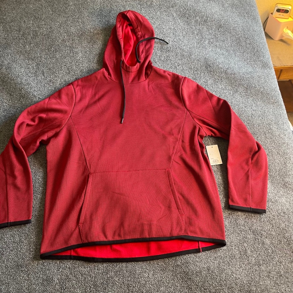 Tek Gear Mens XL Performance Fleece Pullover Hoodie Cherry Black MT23A110RS1 NEW